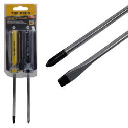 Kit de Ferramentas 2 Peças Chave de Fenda e Philips Imantada Plástico Metal - Top Pros