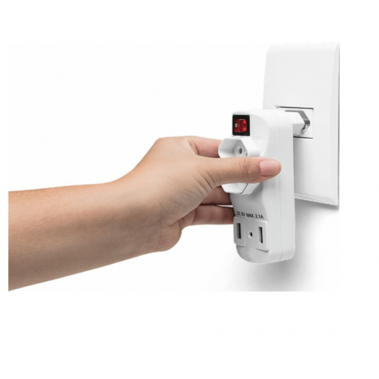 Adaptador Tomada Mais Usb Padrao Duplo 2 Portas SL6017