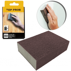 ESPONJA DE LIXA RETANGULAR 80 TOP PROS 100X70MM - TOP5231