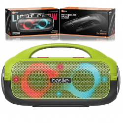 Caixa de Som Bluetooth Portátil Basike Ba RAD 018 - 60W, RGB, TWS, EQ, Bass Boost, IPX5