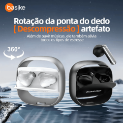 Fone de Ouvido Auricular Ba FON 165 - Bluetooth 5.4, Flip Case