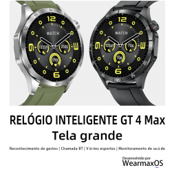 Smartwatch Bazik Prime GT4 Max – 46mm, Tela AMOLED, Bluetooth, GPS, NFC