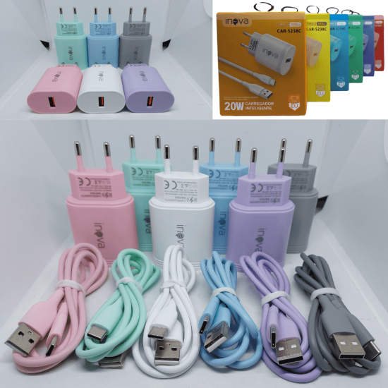 Carregador Inova Rápido 20w 3.0 TIPO-C Usb Car-5238C MKL Original