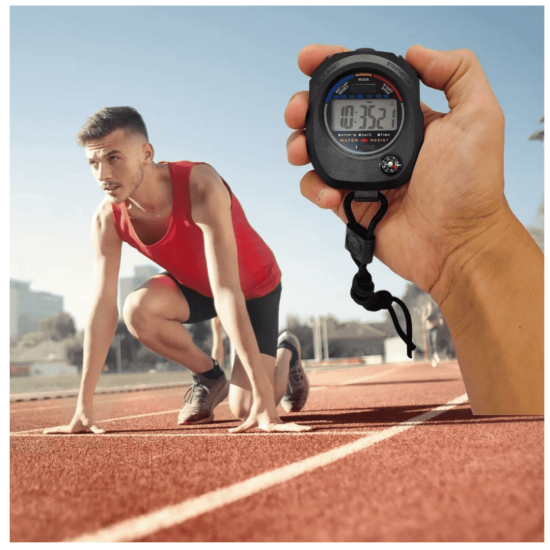 Cronômetro Progressivo De Mão Digital Alarme Hora Com Corda Temporizador Esporte Estudo Esportivo Relógio