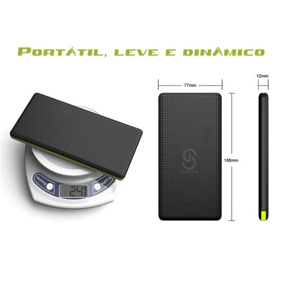 Carregador Portátil 10.000MAh Cabo Micro USB e com  adaptador lightning - Power Bank