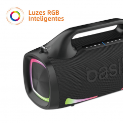 Caixa de Som Bluetooth Portátil Basike Ba RAD 035 - 100W, RGB, Hi-Fi, Super Bass, TWS, IPX6