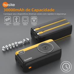 Carregador Portátil Power Bank 30.000mAh Basike Ba POW177 - 22.5W, Quick Charge