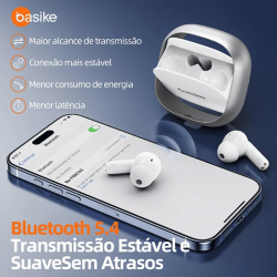 Fone de Ouvido Intra-Auricular Ba FON 166 - Bluetooth 5.4, Flip Case