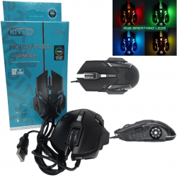Mouse Gamer Para Jogo 2.400 DPI Óptico com LED RGB USB