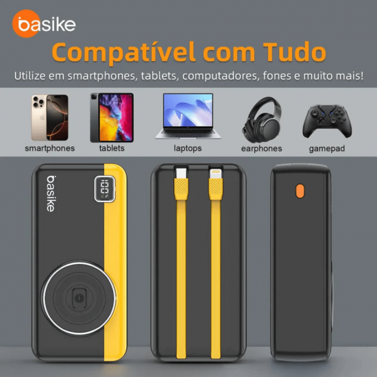 Carregador Portátil Power Bank 30.000mAh Basike Ba POW177 - 22.5W, Quick Charge