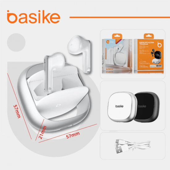 Fone de Ouvido Auricular Ba FON 165 - Bluetooth 5.4, Flip Case