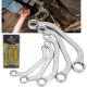 Conjunto de Chave Inglesa Meia Lua Dupla Métrica, Kit de Chave Inglesa de Aço Cromo Vanádio, 5 Peças 8, 22 mm