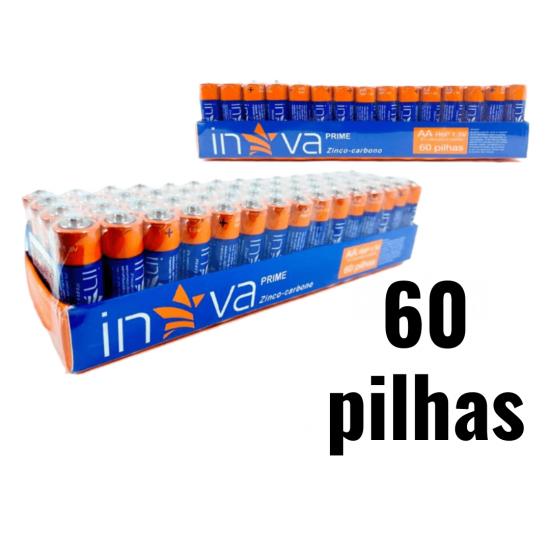 60 pilhas bateria pilha comum AA inova prime