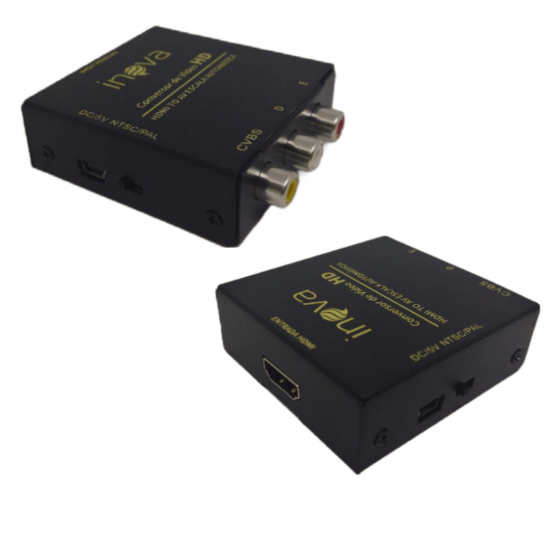 Adaptador Conversor De Hdmi Para Video  Rca 2av em metal