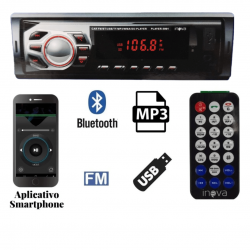 Aparelho De Som Automotivo INOVA Bluetooth Pendrive Sd Rádio 5901
