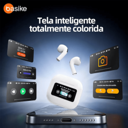 Fone de Ouvido Auricular Ba FON 6697 - Bluetooth 5.4, Tela LCD