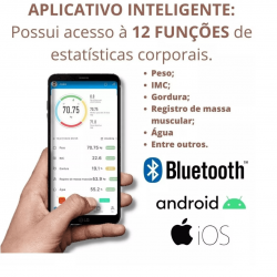 Balança Corporal Bioimpedância Profissional Bluetooth