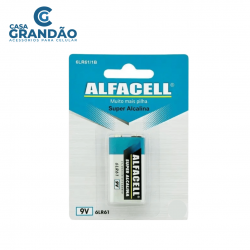 Bateria Alcalina 9v Cartela Com 1 Pilha Alfacell 6LR611B