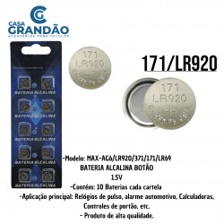 Bateria Alcalina Para Relógio LR920/371/171/LR69  Max-AG6