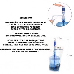 Bomba Automática A Pilha Para Galão Garrafão de Água Mineral 10 e 20 Litros Prático Ideal para Sua Casa