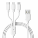 Cabo Carregador 65W Turbo 3 em 1 USB-C, Micro-USB e Lightning - Inova