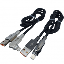 Cabo carregador De Celular Angular Rotativo iOS iPhone (USB-Lightning) 1Metro 12W - Ba-CBO098 - Basike