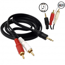 Cabo De Áudio Auxiliar P2 X 2 Rca 1,5 e 3,0 Metros
