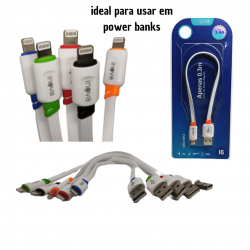 Cabo De Carregamento e Dados Inova 30 cm lightning, tipo c e micro usb/v8