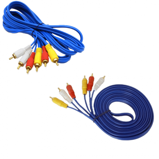 Cabo Rca AV 3 RCA X 3 RCA Macho Pontas Áudio Vídeo 1,5 e 3,0 metros
