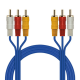 Cabo Rca AV 3 RCA X 3 RCA Macho Pontas douradas Áudio Vídeo 1,5 e 3,0 metros