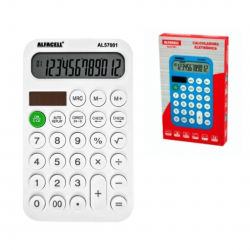 Calculadora Eletrônica Digital Com 12  Dígitos AZUL, VERDE, BRANCA E ROSA  AL57001