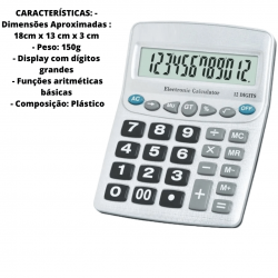 Calculadoras Eletrônica MESA 12 Dígitos  inova prime CALC7490