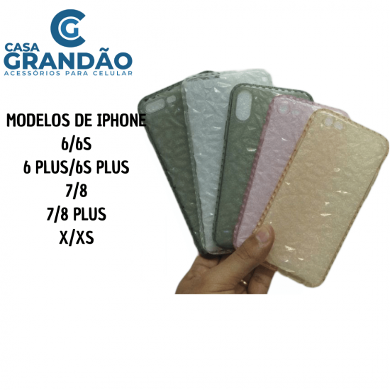 Capa 3D de TPU para iPhone 6/6s, 7/8G, 6p/6sPlus,  x/xs e 7/8plus