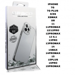 Capa Space Clear Case Acrílica Dupla Proteção Camera IPHONE/SAMSUNG/MOTOROLA/XIAOMI Rígida Não Amarela