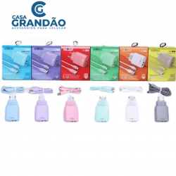 Carregador Celular 2 Entradas USB de Tomada 3.1A carga rápida cores sortidas