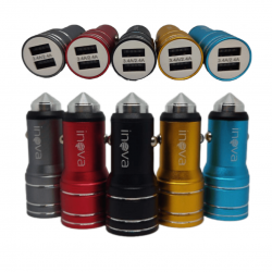 Carregador Inova para Celular Veicular Carro Fonte 2 entradas USB Turbo Rápido