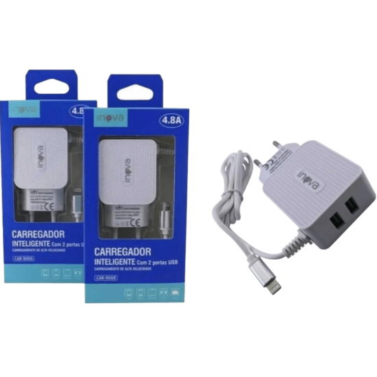 Carregador de celular turbo iphone  4.8a  2 usb lightning