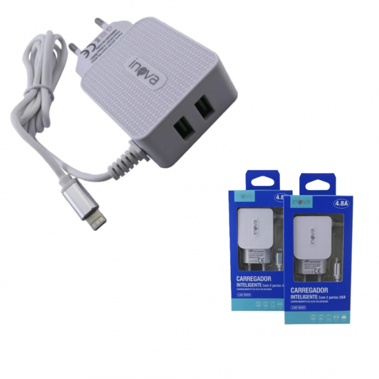 Carregador de celular turbo iphone  4.8a  2 usb lightning