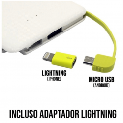 Carregador Portátil 10.000MAh Cabo Micro USB COM ADAPTADOR LIGHTNING - Power Bank