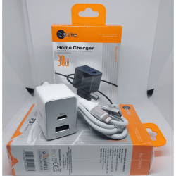 Carregador Turbo Basike Ba CAR071 I6 – USB-C + USB-A, 30W, PD 3.0, Quick Charge QC3.0
