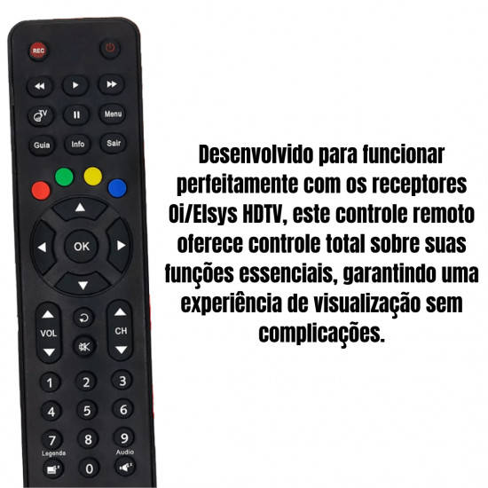 Controle Remoto compatível com Receptor Oi Tv Hd Elsys Etrs35 Etrs38