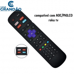 Controle remoto compatível Tv Aoc/philco Roku Tv VC