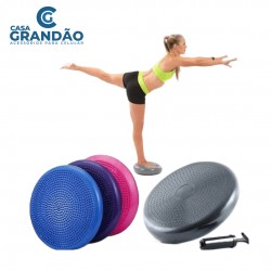 Disco De Equilíbrio Inflável Balance Almofada Cushion Pilates Yoga Fisioterapia Fitness 33cm c Bomba MB57155