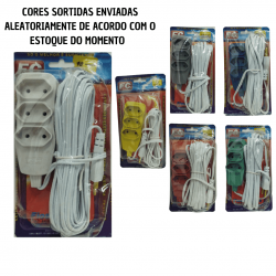 Extensão elétrica 1,5/3/5/10 Metros Extensão Tomadas Compacta cores sortidas