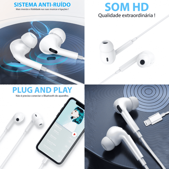 Fone de Ouvido Espuma Com Fio iPhone Inova