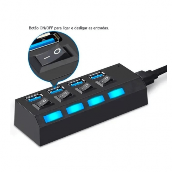 Hub usb 2.0 4 portas régua usb extensão usb pen drive teclado 480mbps au-015