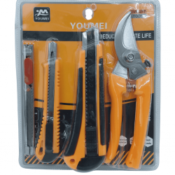 Kit 3 Estilete Profissional C/ Tesoura Corte Galhos Frutas