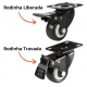 Kit 4 Rodas Rodinhas 360° para Moveis PVC Com Freio Retratil 2,0