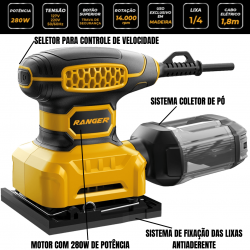 LIXADEIRA ORBITAL 280W 1/4 127V Ranger