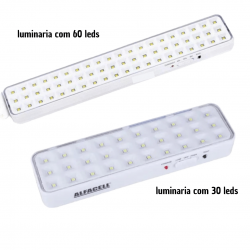 Luminária De Emergência 30(2w) e 60(4w) Leds  Recarregável Bivolt
